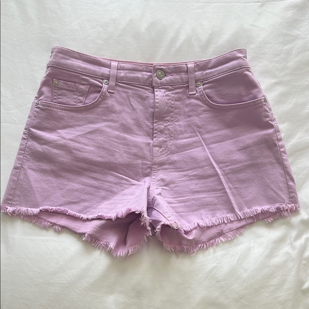 7 for all mankind light Lavender Frayed Hem Women Shorts - Size 29